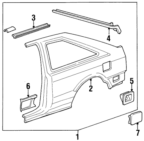 Quarter Panel & Components for 1987 Honda Accord #0