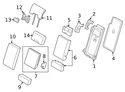 Rear Seat Components for 2015 Volvo V60 #1