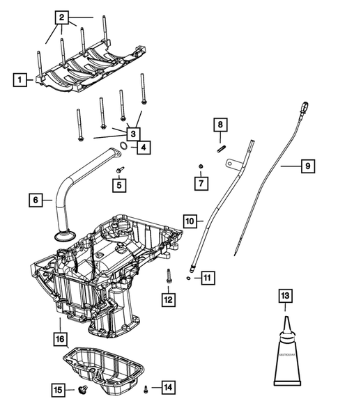 Engine Oiling, Oil Pan and Indicator (Dipstick) for 2012 Dodge Challenger #0