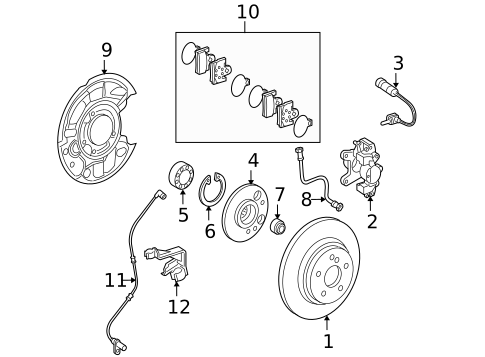 Brake Components for 2010 Mercedes-Benz SLK55 AMG #1