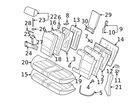 Rear Seat Components for 2003 BMW M5 #0
