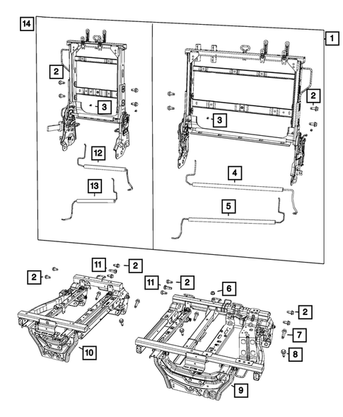 Rear Seats - Third Row - Adjusters, Recliners, Shields and Risers for 2017 Chrysler Pacifica #2
