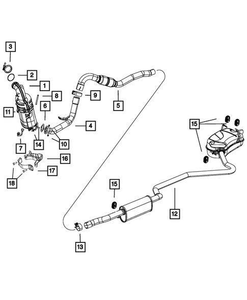 Exhaust System for 2014 Dodge Journey #3