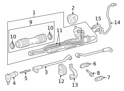 Steering Gear & Linkage for 2001 Saab 9-3 #0