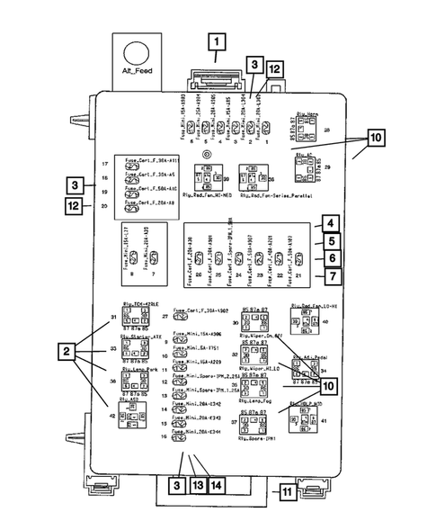 Power Distribution Center, Fuse Block, Junction Block, Relays and Fuses for 2010 Chrysler 300 #0