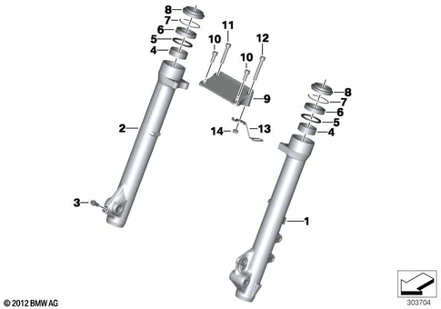Telescopic Forks, Telelever for 2015 BMW-Motorrad G 650 GS #1