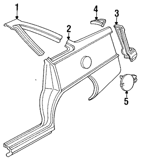 Quarter Panel & Components for 1989 Pontiac LeMans #0