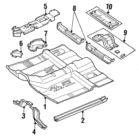 Floor & Rails for 1998 Chrysler Sebring #0