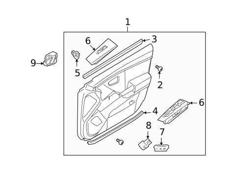 Interior Trim - Front Door for 2011 Hyundai Azera #0