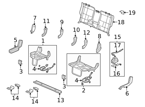 Rear Seat Components for 2010 Honda Ridgeline #1