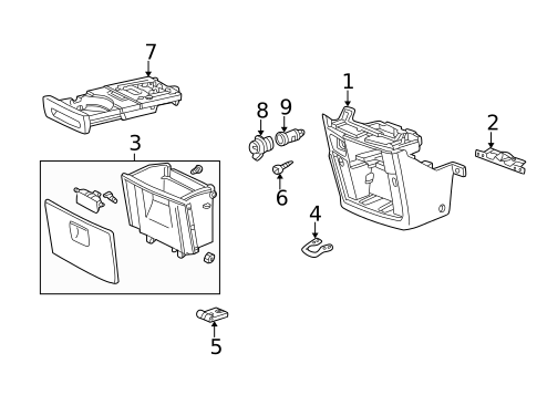 Front Console for 2006 Honda CR-V #1