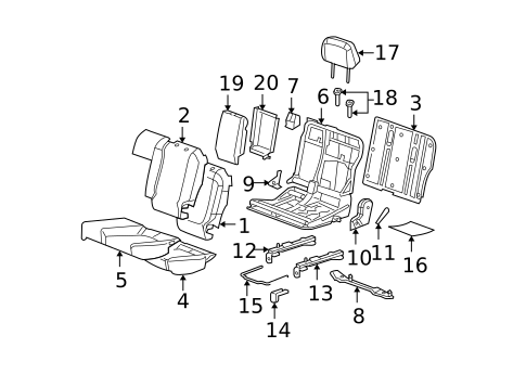 Rear Seat Components for 2007 Chevrolet Malibu #0
