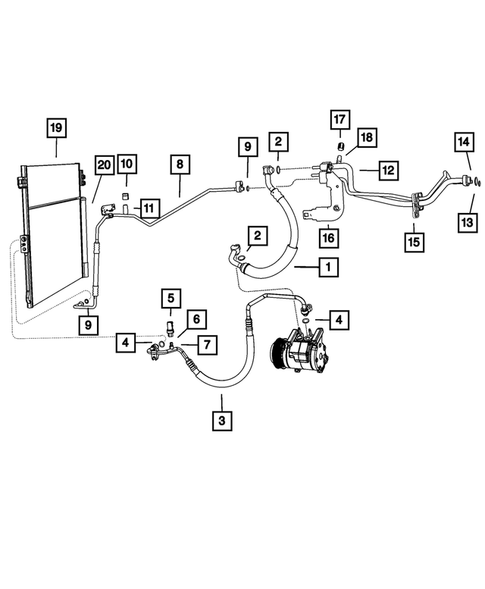 Air Conditioner and Heater Plumbing for 2011 Jeep Grand Cherokee #0