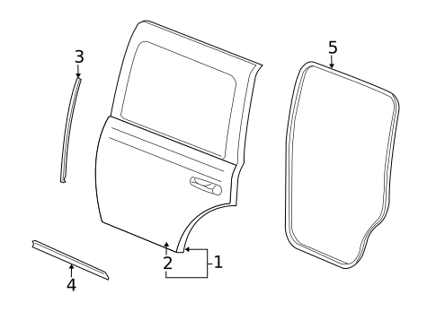 Door & Components for 2009 Dodge Durango #3