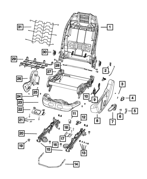 Front Seats - Adjusters, Recliners, Shields and Risers for 2017 Fiat 500X #0
