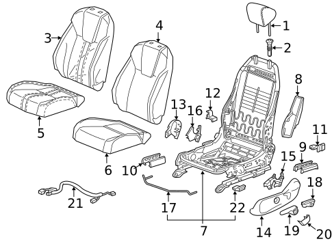Driver Seat Components for 2022 Honda Insight #1