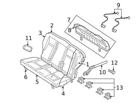 Rear Seat Components for 2006 Chrysler PT Cruiser #1