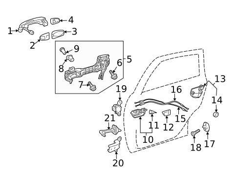 Lock & Hardware for 2012 Toyota Prius V #1