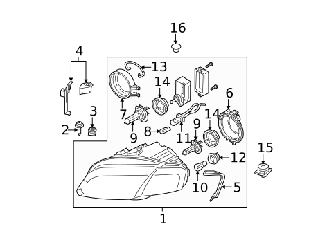 Bulbs - Chassis for 2007 Audi A4 Quattro #2