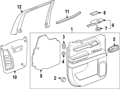 Interior Trim - Rear Door for 2024 GMC Sierra 2500 HD #4