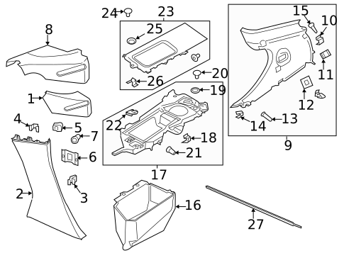 Interior Trim - Quarter Panels for 2015 Porsche Cayman #0