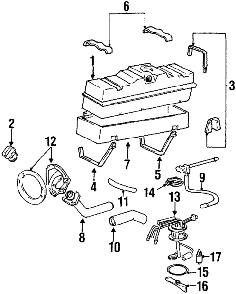 Gas Fuel Supply for 1991 Chevrolet K2500 Pickup #0