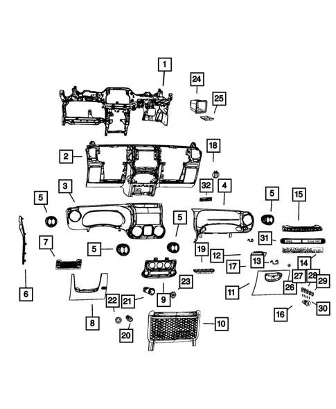 Instrument Panel for 2018 Jeep Wrangler JK #0