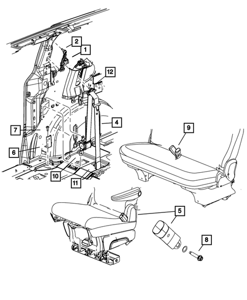 Seat Belts for 2011 Dodge Grand Caravan #1