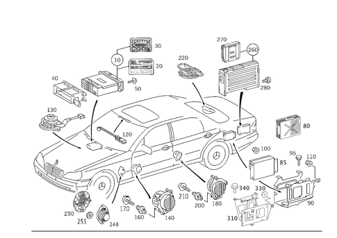 Radio Set, Remote Control, Amplifier, CD-Player, Loudspeaker for 2002 Mercedes-Benz S 55 AMG® #1