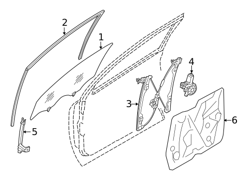 Glass - Door for 2012 Nissan Murano #1