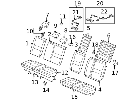 Rear Seat Components for 2010 Honda Civic #1