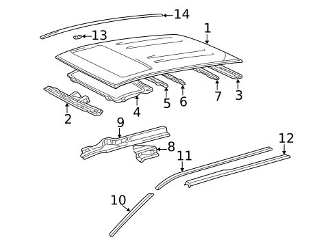Roof & Components for 1999 Toyota Sienna #0