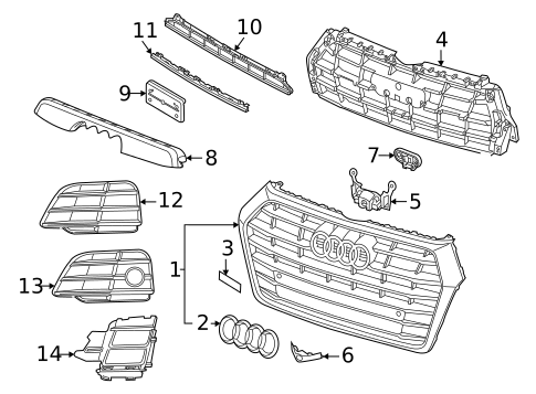 Grille & Components for 2020 Audi Q5 PHEV #1