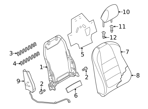 Passenger Seat Components for 2014 Mazda 6 #1