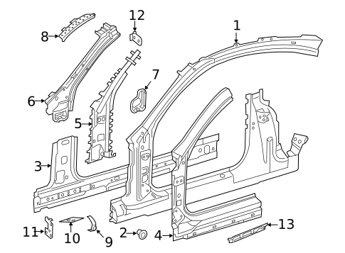Hinge Pillar for 2021 Mercedes-Benz E 450 #0
