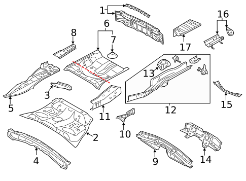 Rear Body for 2015 Subaru Impreza #1