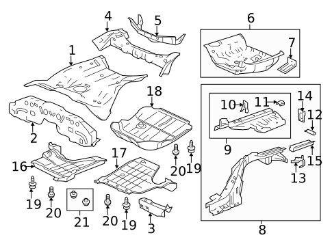 Rear Floor & Rails for 2015 Honda Accord #1