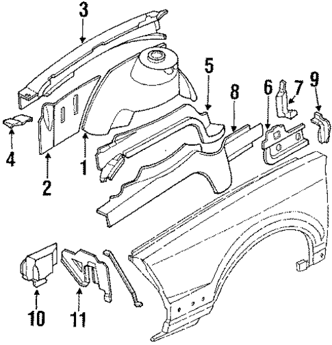Structural Components & Rails for 1987 Buick Century #0