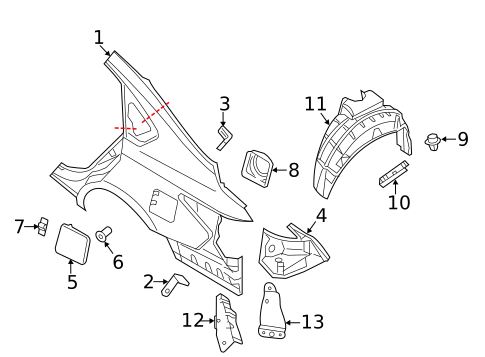 Quarter Panel & Components for 2017 Nissan Altima #0