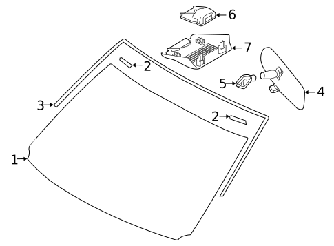 Glass - Windshield for 2023 Nissan Maxima #2