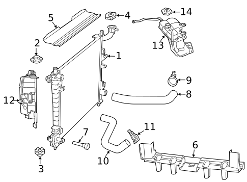 Radiator & Components for 2022 Jeep Grand Cherokee WK #0