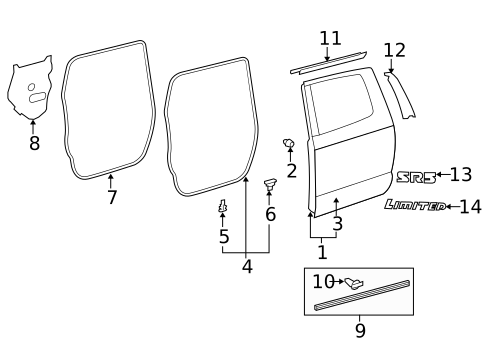 Exterior Trim - Rear Door for 2021 Toyota Tundra #1