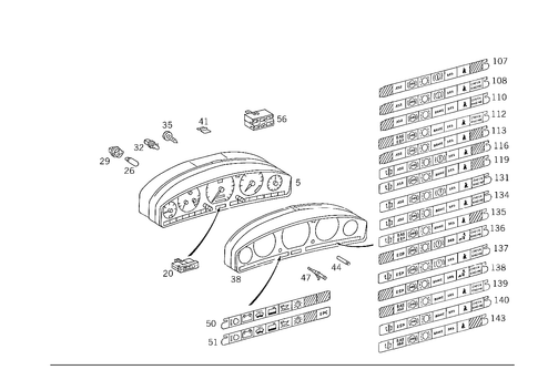 Instrument Cluster for 1984 Mercedes-Benz 500SEC #1