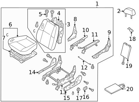 Front Seat Components for 1996 Nissan Pathfinder #0