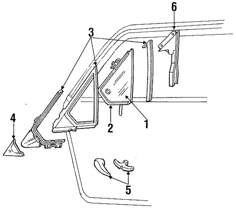 Glass - Front Door for 1985 Ford Escort #1