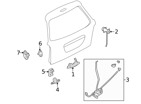 Lock & Hardware for 2000 Mazda MPV #2