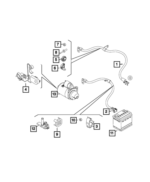 Battery, Battery Tray and Cables for 2019 Fiat 500L #0