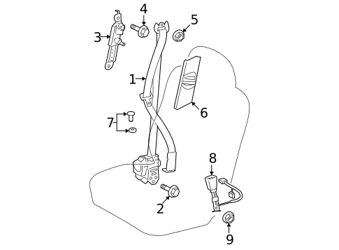 Front Seat Belts for 2009 Toyota Highlander #0