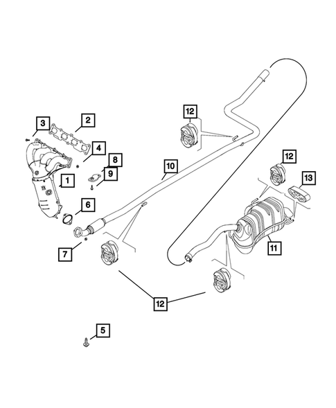 Exhaust System for 2016 Ram ProMaster City #1