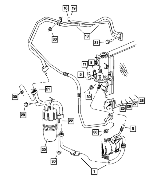 Air Conditioner and Heater Plumbing for 2009 Jeep Compass #0